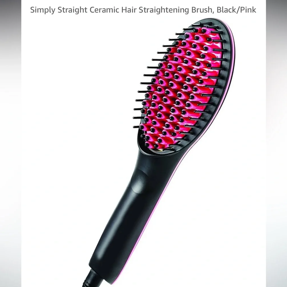 Simply Straight premium ceramic quality straightening brush fast heat LCD travel